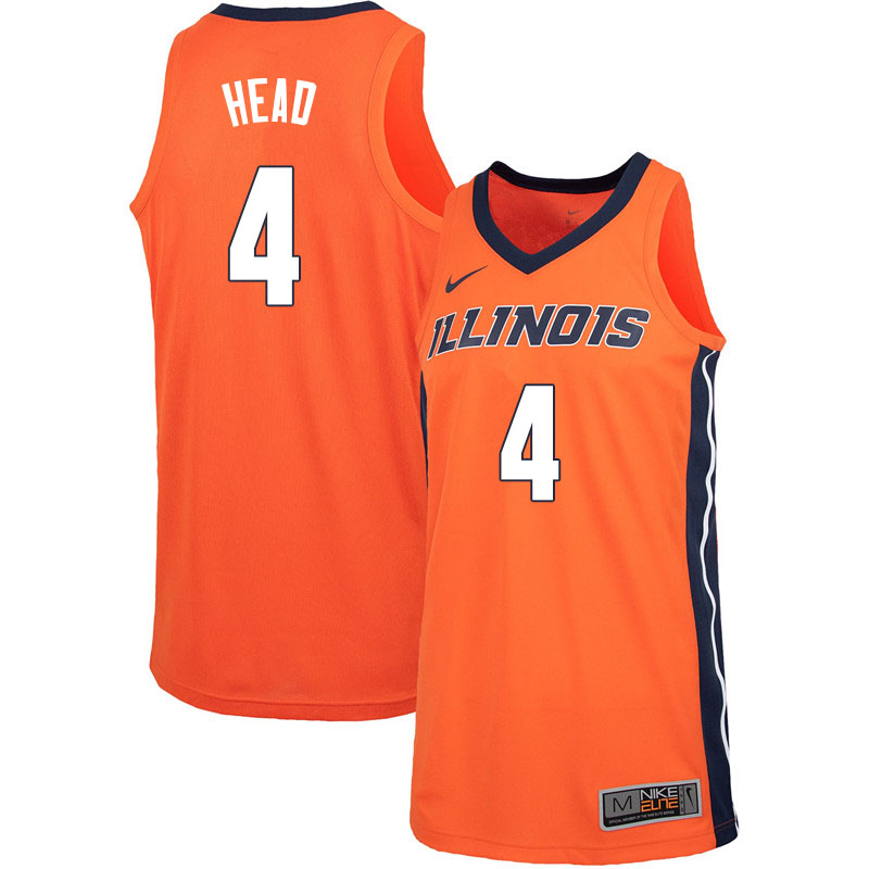 Men #4 Luther Head Illinois Fighting Illini College Basketball Jerseys Sale-Orange